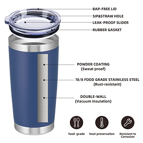 Starspeed 20Oz Insulated Tumblers With Lid Stainless Steel Double Wall Tumbler Travel Coffee Cups Powder Coated Tapered Metal Thermal Mug Indoor Outdoor For Hot And Cold Drinks #TOP2