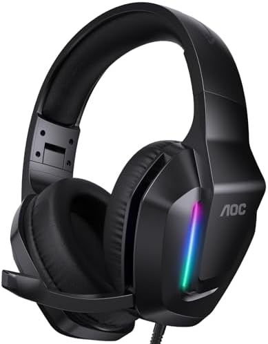 AOC Gaming Headset with Microphone for Ps5 Ps4 PC, Gaming Headpho...