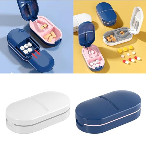 Small Pills Tablet Cutter Portable Pills Splitter For Small And Large Pills Cut In Half Quarter Cutting & Storage 2 In 1