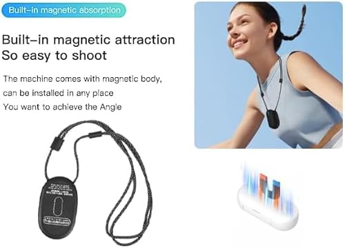 H8 4K Thumb Action Camera 64G, Mini Body Cameras, Wearable Pocket Vlogging Camera, Multiple Accessory Mount Anywhere Small Portable Hands-Free Helmet Cam for Work, Cycling, Travel, Pet Walking (Black