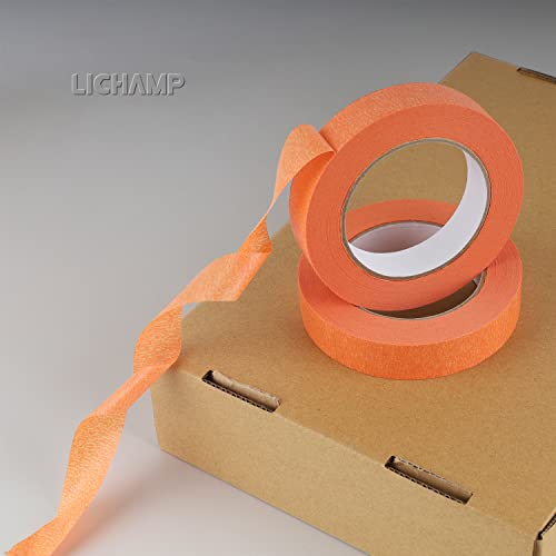 Lichamp 2 Pack Orange Painters Tape 1 Inch, Orange Masking Tape 1 Inch X 55 Yards X 2 Rolls (110 Total Yards) #TOP6