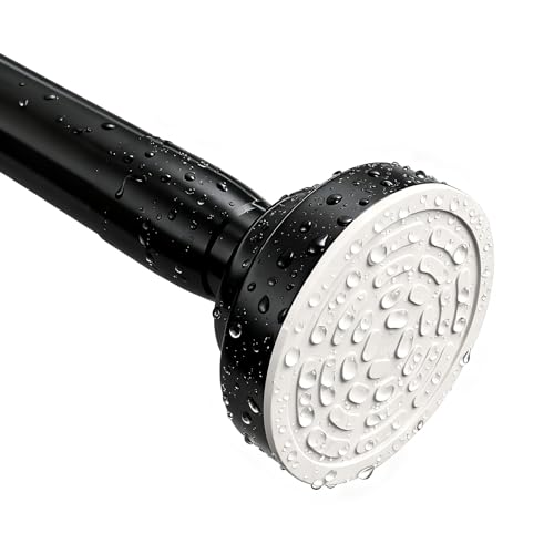 Image of Umimile Shower Curtain Rod, 1 Inch Diameter Adjustable Spring Tension Curtain Rod, 304 Stainless Steel Shower Rod for Bathroom, Windows, Never Rust Non-Slip (Black, 36-61 inch)