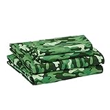 Amazon Basics Kids Camo Crew Soft, Easy-Wash Microfiber Sheet Set - Full, Grass Green Camo