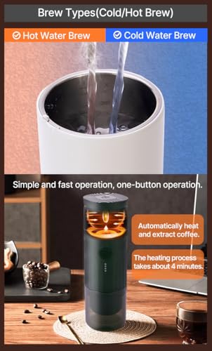 Image of Xpresso BrewGo Mini Portable Espresso Machine - Travel Espresso Maker for Coffee Capsules & Ground Coffee - 20 Bar Auto Heating Portable Coffee Maker for Travel, Camping, Home & Office (white)