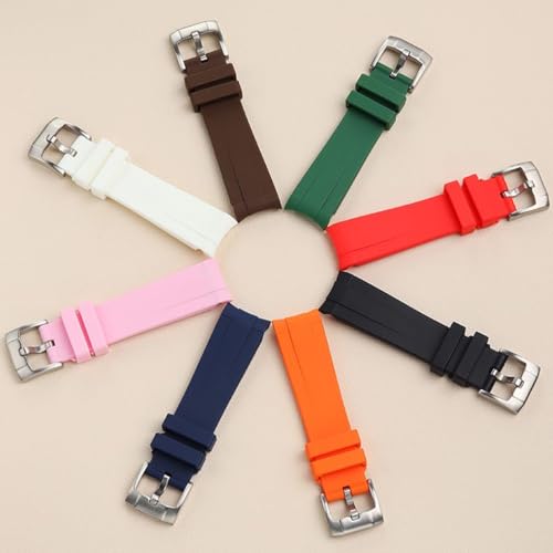 Image of Bands for MoonSwatch Watch,Curved end No Gap,Premium Silicone Rubber Watch Strap for Omega X Swatch Moonswatch Speedmaster /Rolex /SEIKO 20mm 22mm Watch Strap Replacement Band for Men Women