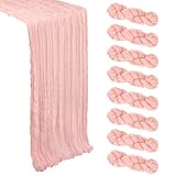 8 Pack Blush Pink Table Runner Cheesecloth 10Ft...