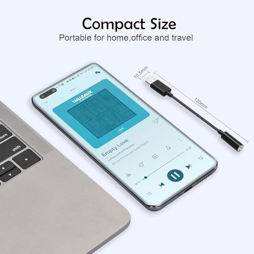 Image of Samsung Type C to 3.5mm Headphone Jack, Upgrade 32bit Hi-Fi Sound Compatible with Samsung Galaxy S24 /S23 /S22 /S21 /S20 (Ultra /Plus /Fe), Note 20 /20+ /10,Flip /S /A /F /M Series (Black)