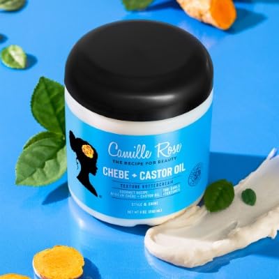 Camille Rose Black Castor Oil + Chebe Curl Cream 2-Pack – Buttercream Strengthening Texture Butter, Restores Moisture, Conditions, Softens, Improves Manageability, 8 Oz Ea