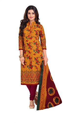 Image of Miraan Printed Unstitched Cotton Dress Material For Women (BAND1603,Multi-Coloured)