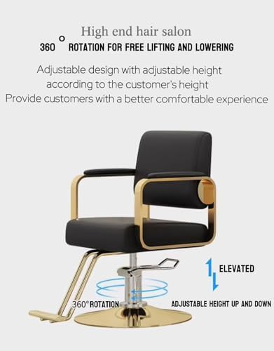Professional Hydraulic Salon Chair - 360° Reclining, Adjustable Height, Stable Base - Ideal for Hair Salons, Barbershops, and Beauty Studios