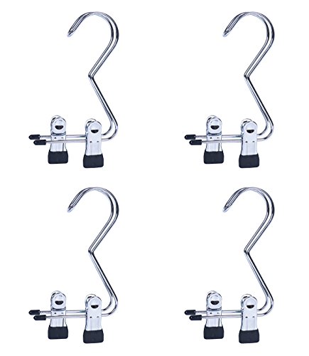 Set of 4 Adjustable Boot Hangers Clips, Laundry Hooks, Home Travel Portable