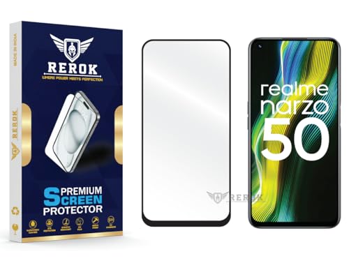 Image of Gorilla Tempered Glass Screen Protector Compatible with Realme Narzo 50 [Pack of 1] | Edge-to-Edge, Bubble-Free, Case Friendly, Easy Installation Kit