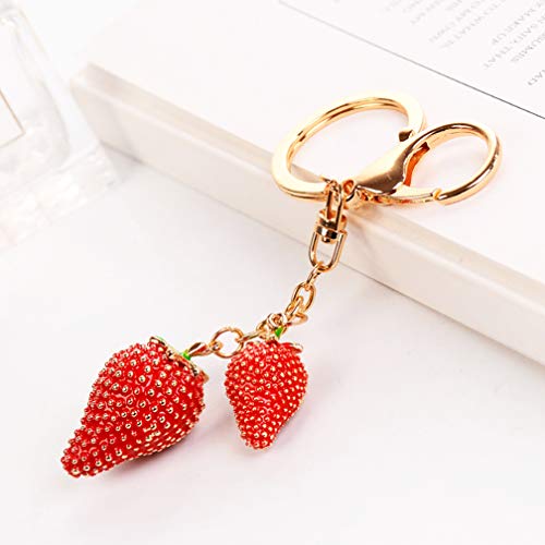 Lovely Fruits Shape Crystal Rhinestone Sparkling Keychain Bag Pendant Handbag Charm for Women Girls2