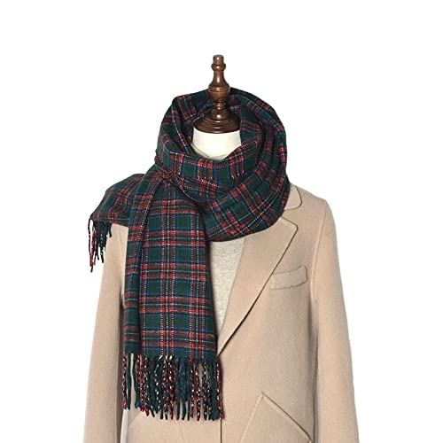 Szalik Lekki Kobiety Tartan Szalik, Zimowe Długie Szaliki w kratę Ciepłe Okładki Dla Damskich Spinning Tassel Szal Długi Stule Szal Miękkie
