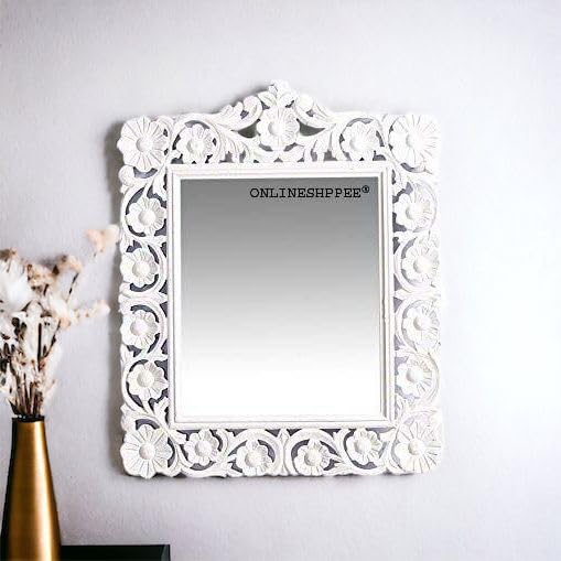 Buy Onlineshoppee Modern Decorative Wooden Wall Mirror Bathroom Mirror ...