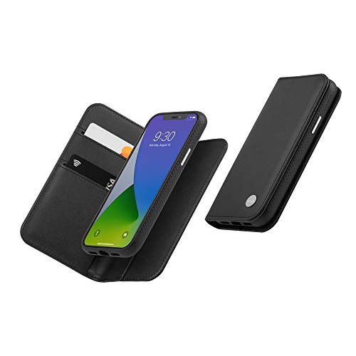 🛒 Crazy Deals Moshi Overture Wallet Case Compatible with iPhone 12/iPhone 12 Pro [SnapTo Case] Detachable Magnetic Wallet with Folding Stand, Vegan Leather, Responsive Button, for 6.1” iPhone 12/12 Pro, Jet Black