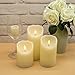 Wondise Flameless Flickering Pillar Candles with Remote and Timer, Battery Operated 3D Wick Real Wax Ivory Warm Light LED Pillar Candles for Home Decoration Indoor, Set of 3(D3 x H4,5,6 Inch)