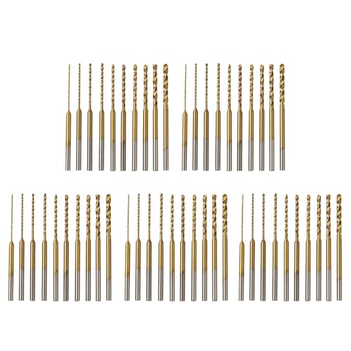 Sxmrmnx Juego de 50 brocas microtorcidas de 0,6 mm a 2,2 mm, vástago 2,35 HSS mini brocas de grabado, herramienta de perforación de agujeros