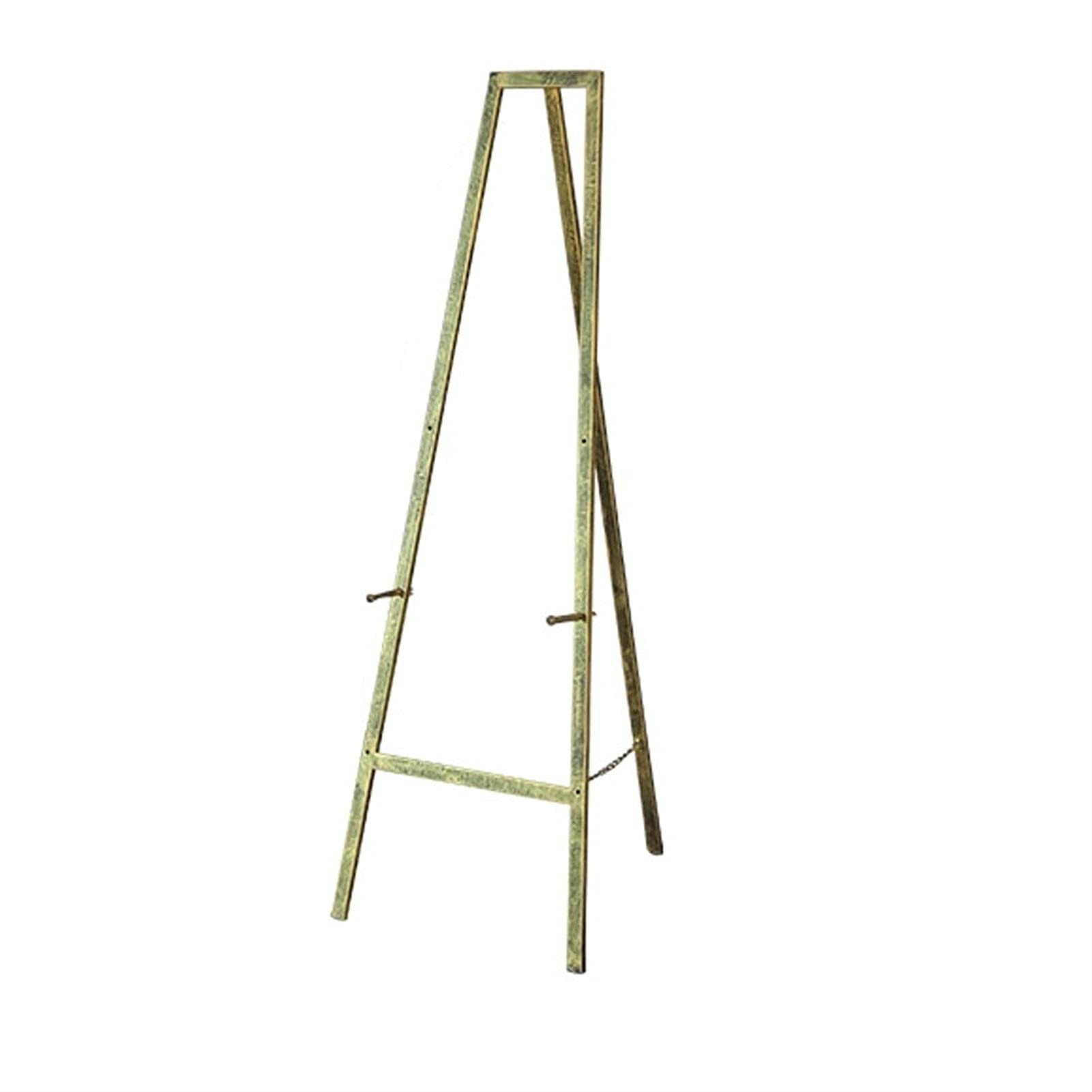 HADECOLL Tripod Adjustable Art Drawing Easel,Wrought Iron Oil Painting Stand Wedding Welcome Photo Display Holder,As Interior Decoration,Gold-120Cm