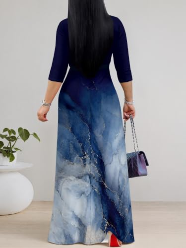 Image of Women's 3 /4 Sleeve Maxi Dress with Pockets