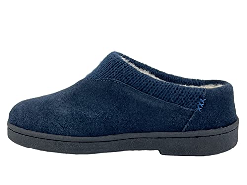 Clarks Womens Suede Slipper JMH2175 With Knit Collar - Soft Plush Faux Fur Lined - Indoor Outdoor House Slippers For Women3
