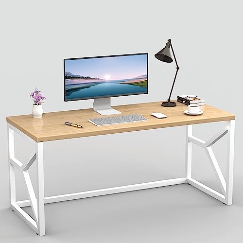 Image of Honey Touch Duke Metal & Wood Workstation Desk | 1200mm x 600mm Top Size | 122 x 61 x 73 cm (L x W x H) | Modern Computer Table for Home Office & Work from Home | Heavy Duty Study Desk