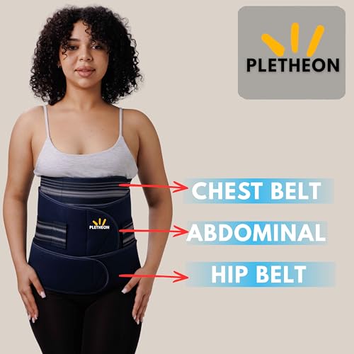 Image of PLETHEON 3 In 1 Postpartum Belly Band Post Pregnancy Abdominal Belt For Women After Birth Belly /Waist /Pelvis Wrap Postnatal Shapewear, (Fit from 30 Inch to 46 Inches of waist) (Blue)