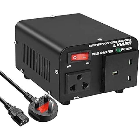 Cantonape 500W Voltage Transformer, 220/240 Volts to 110/120V Step Up Step Down Voltage Converter, UK to US & US to UK Cover