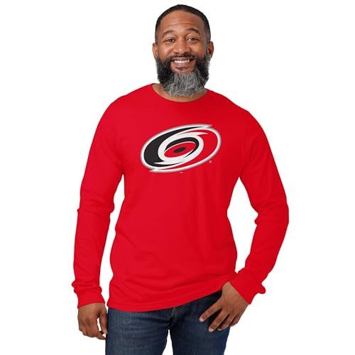 FOCO Carolina Hurricanes NHL Mens Primary Logo Long Sleeve T-Shirt - Red - XL