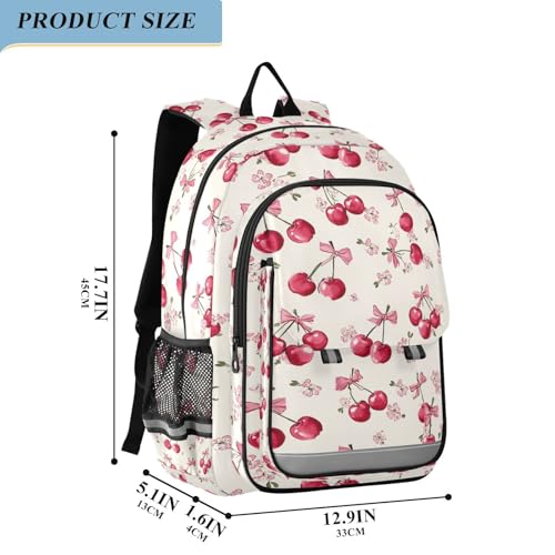 ALAZA Cherry Flower Bow Laptop Backpack Purse for Women Men School Bag 17 Inch Bookbag Student Boys Girls Travel Casual Daypack4