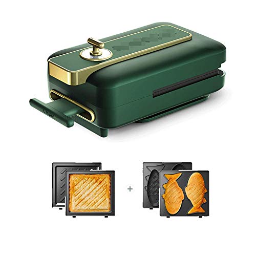 Sandwich Maker 220V600W Multifunktions-Frühstücksmacher Waffeleisen und Toaster Brotbackautomat 3 Antihaft- und austauschbare Teller 15 Minuten