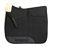 Engel Reitsport | SCHABRA1AP-D-SCH-MED | Schabracke | Aufpolster Korrektur | Steppstoff | Lammfell im Sattelbereich | Half Lined |Fellkranz vorne | Dressur | Stoff schwarz Fell med.