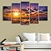 Malowanie obrazu wydruk na płótnie sztuka ścienna obraz do dekoracji domu 5 obrazów nadruk na płótnie idealny plaża zachód słońca do domu nowoczesna dekoracja sztuka rama