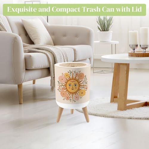 Caneca de basura redonda con tapa y patas 7L miniatura 2