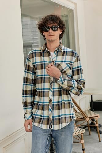 Image of Betusline Boy and Men Button Down Plaid Shirt | Soft,Breathable and Comfortable Fabric