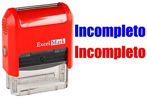 ExcelMark Self-Inking Rubber Teacher Grading Stamp - Incompleto