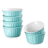 LIFVER 6 oz Ramekins Small Mini Baking Ceramic Ramekins Creme Brulee Ramekins Classic Style Porcelai