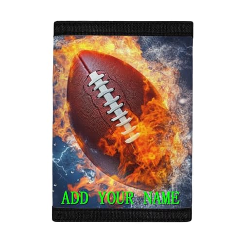 COEQINE Personalized Wallet for Men Boys Wallet American Flag Birthday Gift Valentine Gift for He Custome your Name On Moenybag With Card Pocket