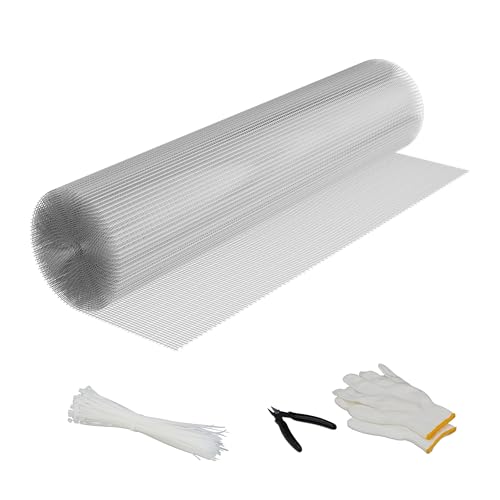 Relaxdays Malla Gallinero, 100 cm x 10 m, Rejilla para Vallas de 6,3 x 6,3 mm, Alambrada Conejera y Corral, Plateado, 100% Acero