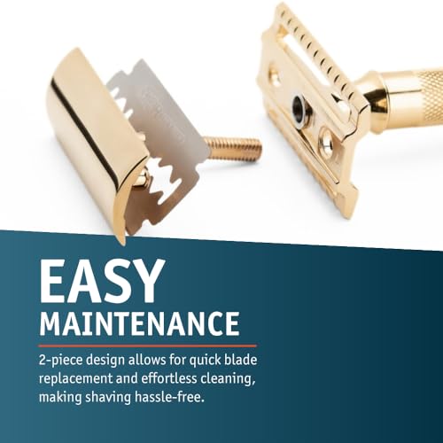 Image of Merkur Classic 2-Piece Double Edge Safety Razor Gold Plated, 1 Count