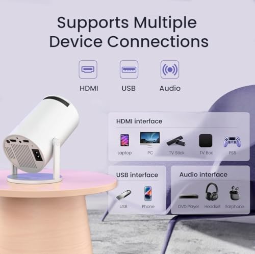 Image of Fire turtle Big Home Theater Projector | Full HD 1080p LED Projector with HDMI, USB, AV, VGA | 200 inch Display Support | Compatible with TV Stick, Laptop, Smartphone (Large Projector)