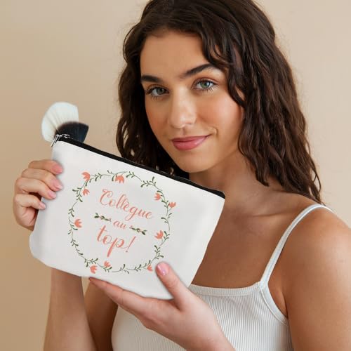 WRNZL Cadeau Collegue de Travail Femme CollèGue Noel Anniversaire Retraite Merci Paques Halloween Cadeau Départ Bureau Collègue de Travail Cadeaux Idee Original Utile Insolite Trousse Maquillage – vue 3