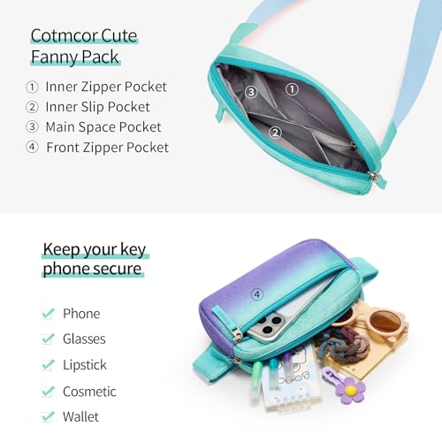 Image of Fanny Pack Birthday Gifts for Teen Girls 7-13, Kids Crossbody Belt Bag | Back to School Gifts, Cute Preppy Girl Fashion Accessories with Adjustable Strap, Trendy Stuff for Travel & Dorm Essentials