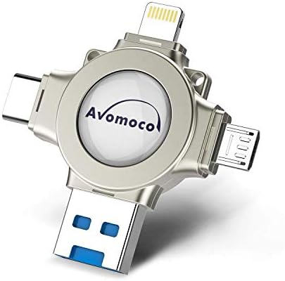 Avomoco 3.0 32GB 4 in 1 Flash Drive Compatible iPhone &Ipad and Android Phones Type C Devices,Tablets .Photo Stick for iPhone&Ipad Samsung Galaxy,LG,Google Pixel,Hua Wei
