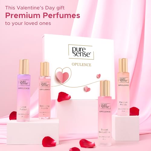 PureSense Opulence Perfume Gift Set (Hearts + Sweet + Passion + Love) | Birthday Gifts | Long Lasting Luxury Perfume Travel Combo Pack 25x4ml | for Women, Wife, Girlfriend, Sister - Image 4