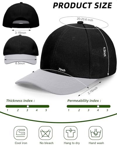 Image of Handepo 24 Pcs Blank Baseball Caps Adjustable Back Strap Unisex Blank Design Caps Plain Unisex Hats for Men Women