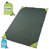 Pocket Blanket Tarp Ground Sheet 74X55 Inch with Built-in Pocket, Portable, Water-resistant, Lightweight KAMUI | Ideal for Beach, Picnic, Park, Hiking, Traveling, Outdoor (Green)