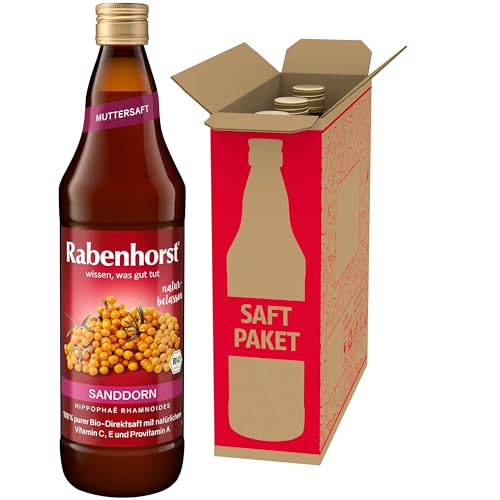 RABENHORST Sanddorn Muttersaft BIO 3er Pack (3 x 700 ml) – 100 % purer Sanddorn-Direktsaft aus erster Pressung