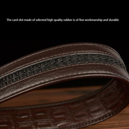 Men's Embossed Leather Ratchet Belt - Rhinestone Crocodile Automatic Buckle, Customizable Fit4
