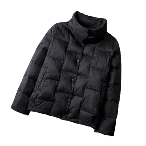 Chaqueta corta acolchada para mujer, abrigo acolchado de invierno, cuello alto con cremallera, ropa exterior de gran tamaño, resistente al viento, ligera, cómoda, suave, calentador de cuerpo para
